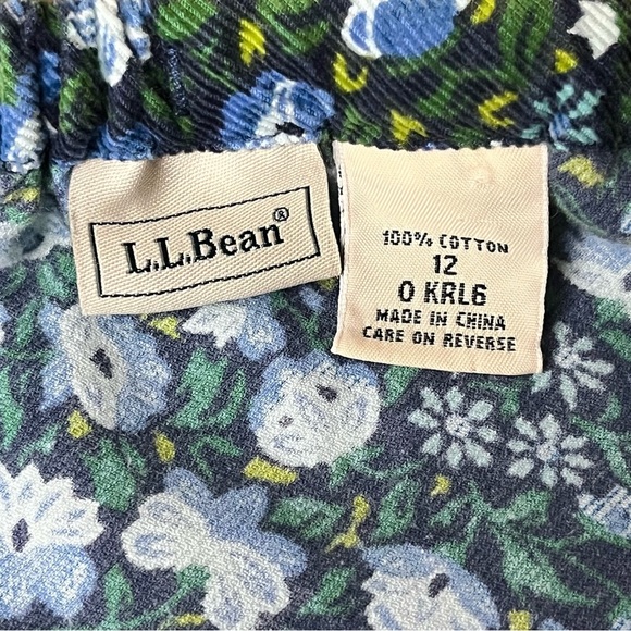 Vintage L.L. Bean Floral Y2k Retro Teired Mini Skirt Corduroy 12 Hippie Outdoor - Picture 6 of 7